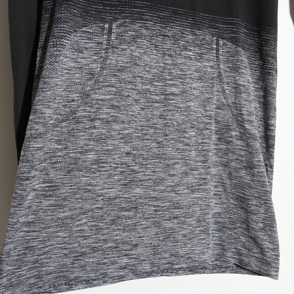 Lululemon Swiftly Tech Long Sleeve Crew Black White Ombre Silverescent Size 8 - Picture 7 of 15